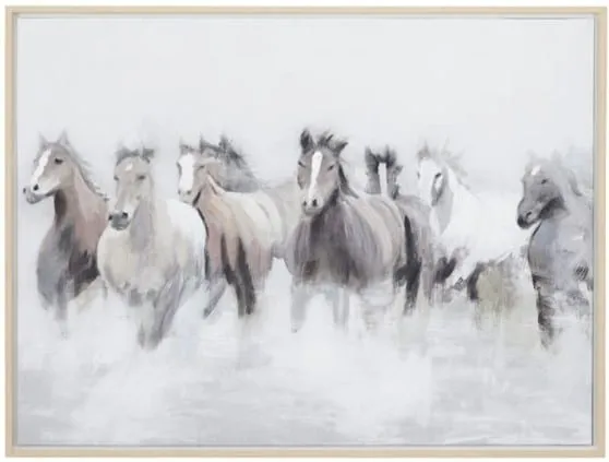 Horses Framed Art 40"W x 30"H