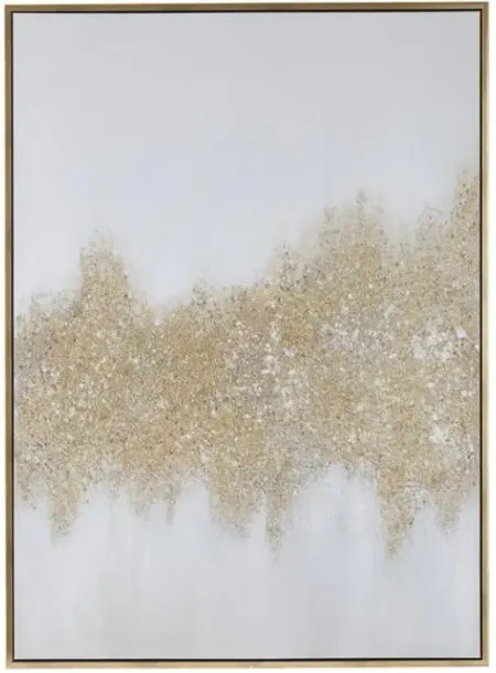 Gold Glam Abstract Framed Art 48"W x 65"H