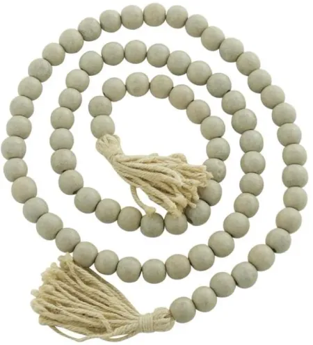 Grey Wood Beads 87"L