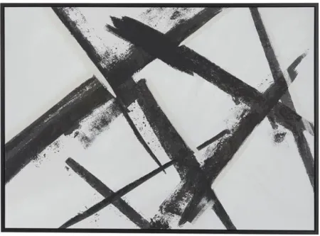 Black Lines Framed Art 65"W x 48"H