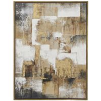Gold, White, and Black Abstract Wall Décor 36"W x 47"H