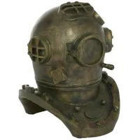 Bronze Finish Diver Helmet Sculpture 9"W x 10"H