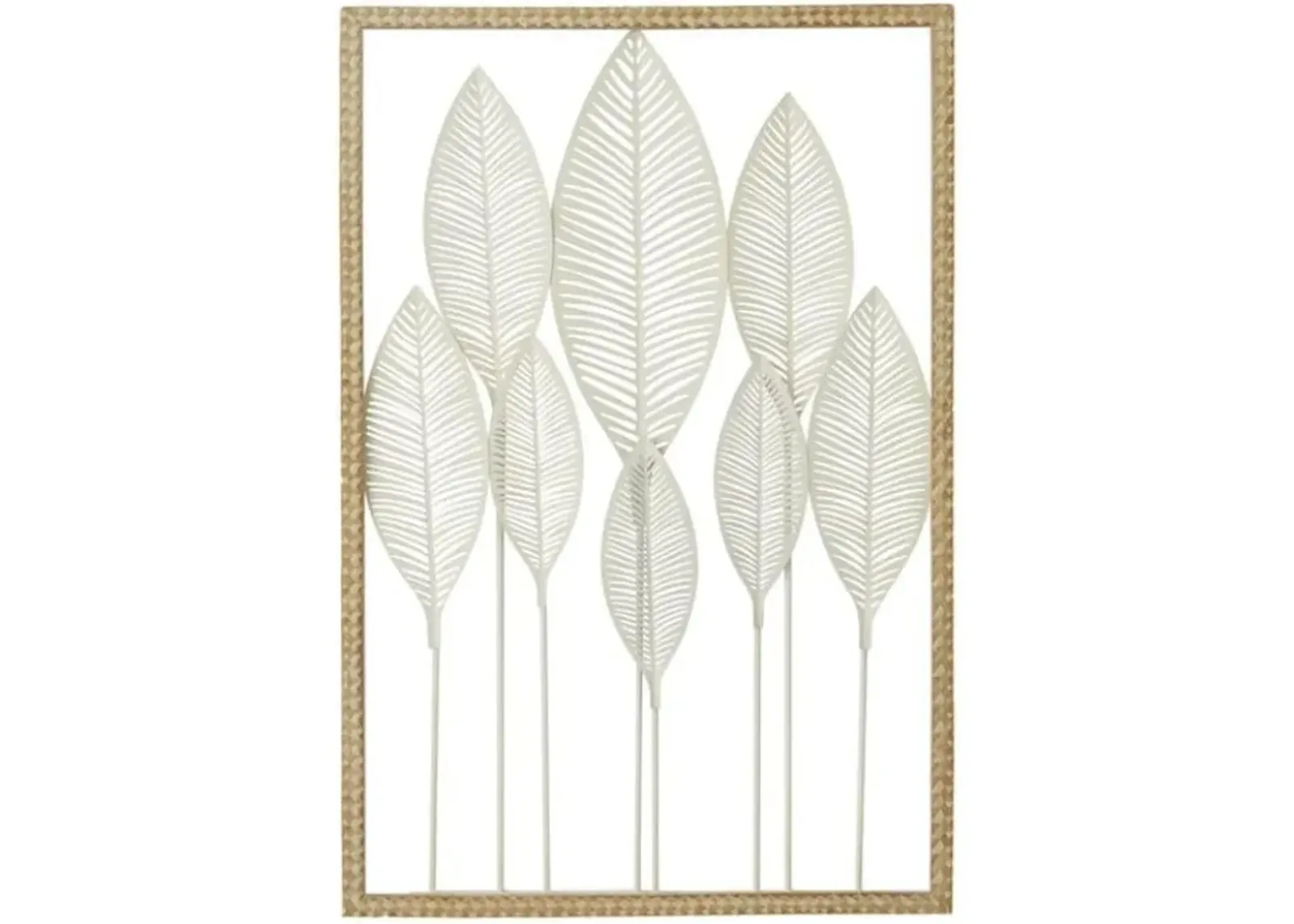 White Wood Leaves Wall Décor 22"W x 32"H