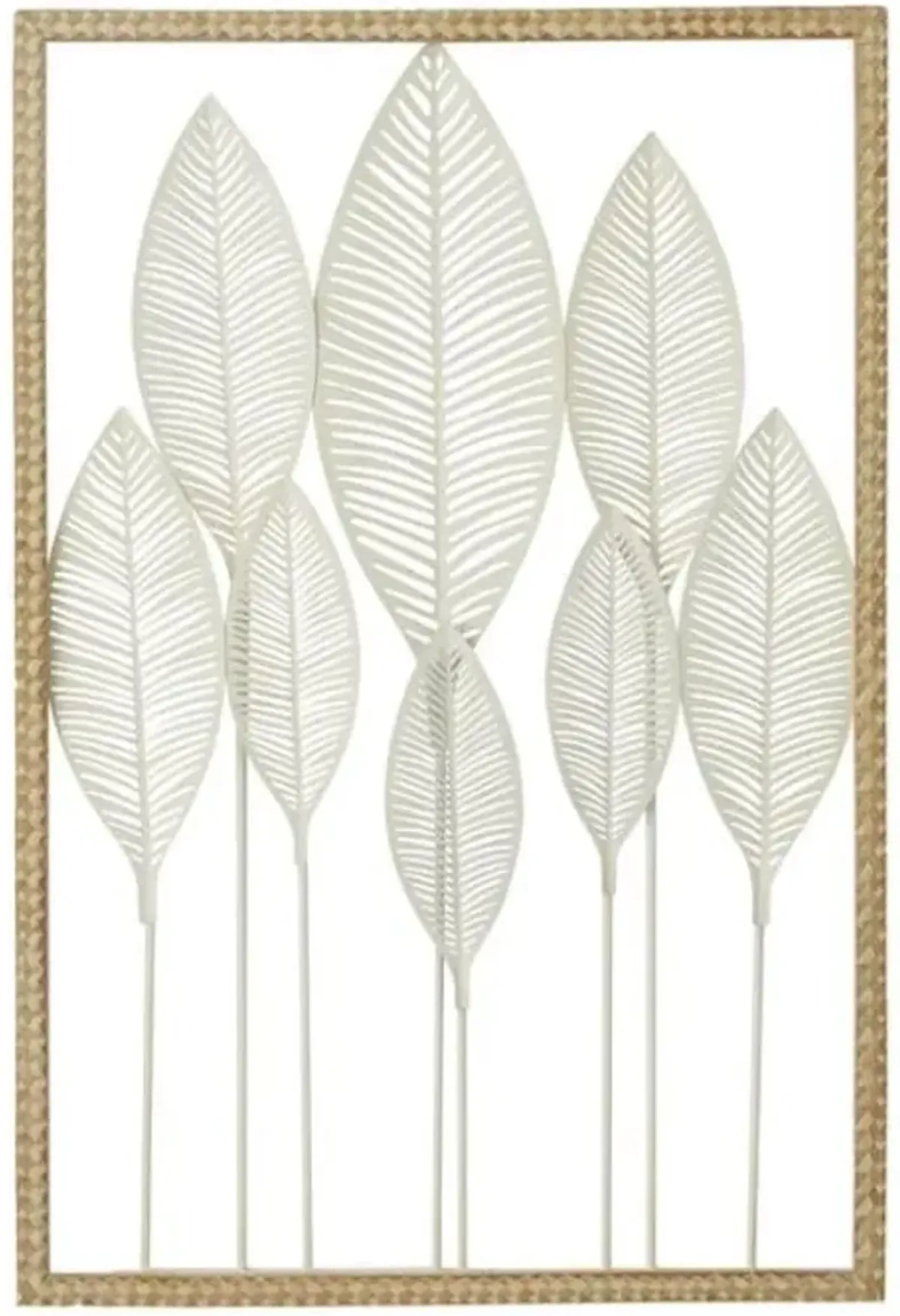 White Wood Leaves Wall Décor 22"W x 32"H