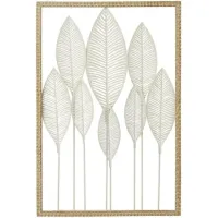 White Wood Leaves Wall Décor 22"W x 32"H
