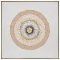 Handpainted Circles Framed Art 36"W x 36"H