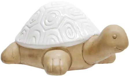 White Deco Tortoise 13"W x 9"D x 6"H