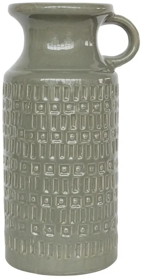 Olive Ceramic Pitcher 6"W x 13"H