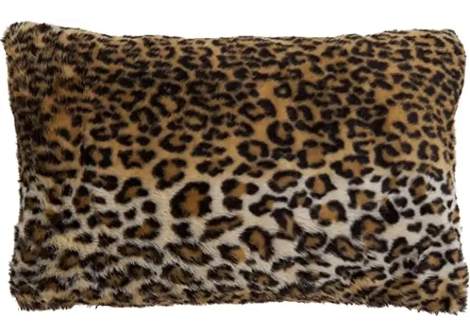 Cheetah Print Faux Fur Poly Pillow 20"W x 12"H