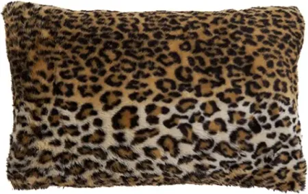 Cheetah Print Faux Fur Poly Pillow 20"W x 12"H