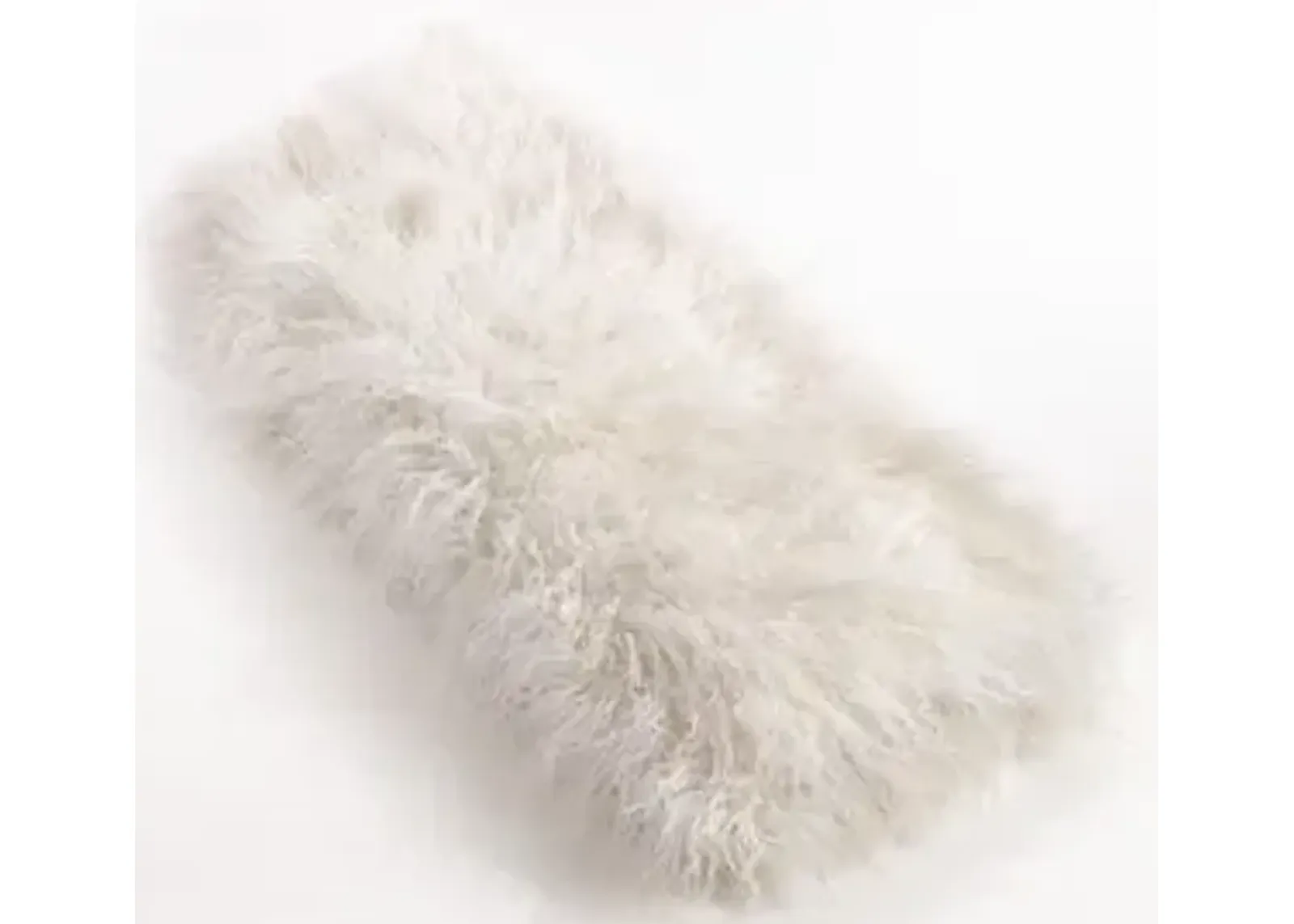 Ivory Faux Mongolian Fur Throw 50"W x 60"L