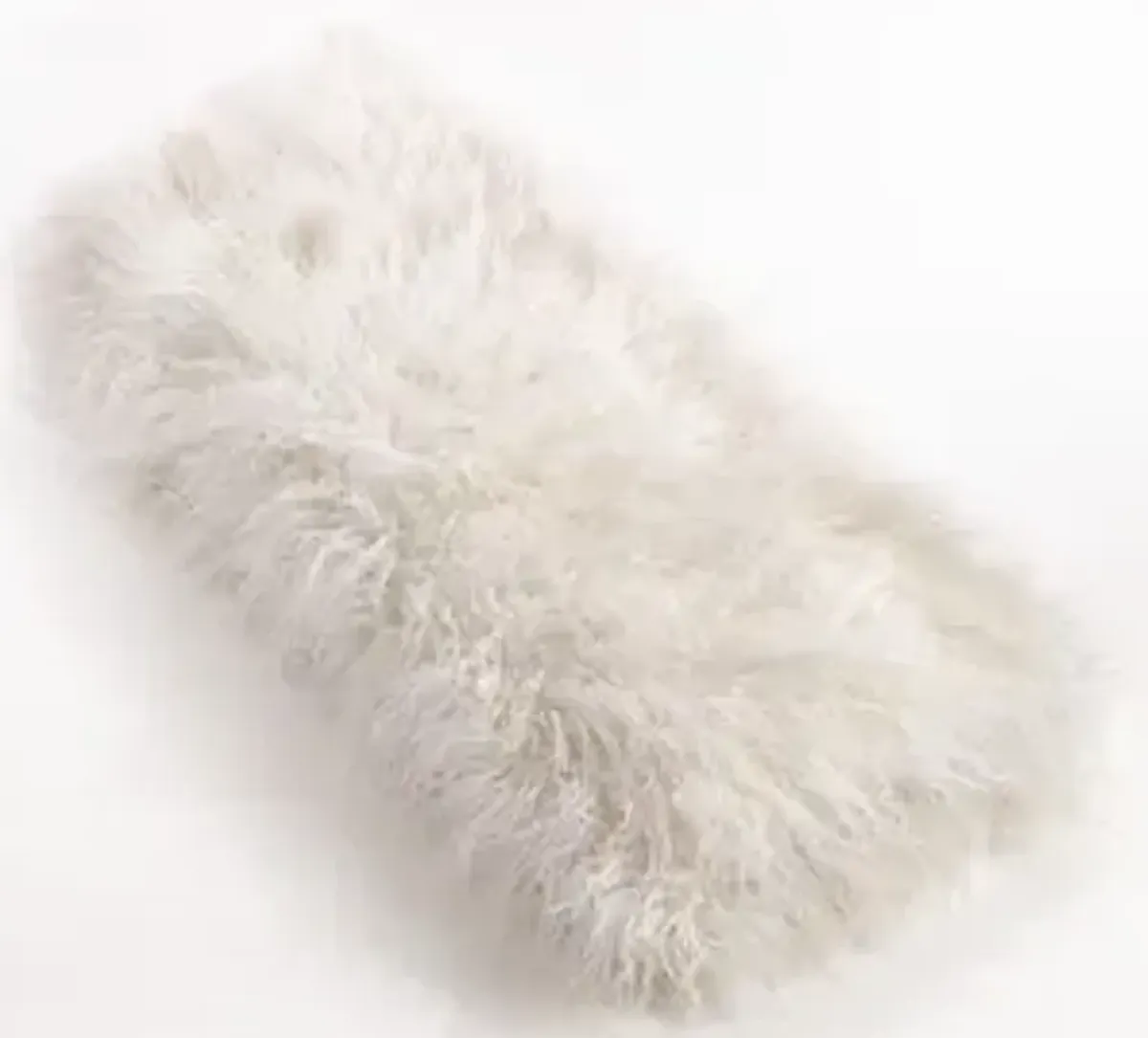 Ivory Faux Mongolian Fur Throw 50"W x 60"L