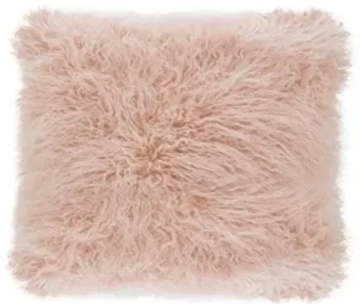 Rose Faux Mongolian Fur Poly Pillow 18"W x 18"H