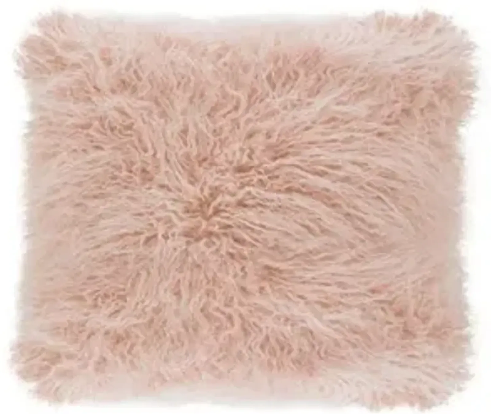 Rose Faux Mongolian Fur Poly Pillow 18"W x 18"H