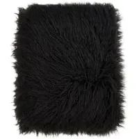 Black Faux Mongolian Fur Throw 50"W x 60"L