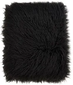 Black Faux Mongolian Fur Throw 50"W x 60"L