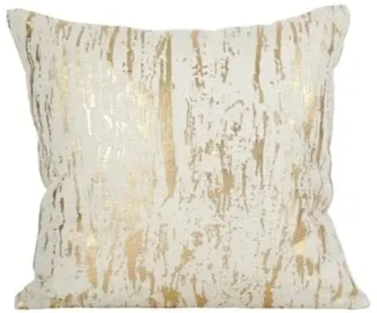 Gold Foil Print Cotton Poly Pillow 20"W x 20"H