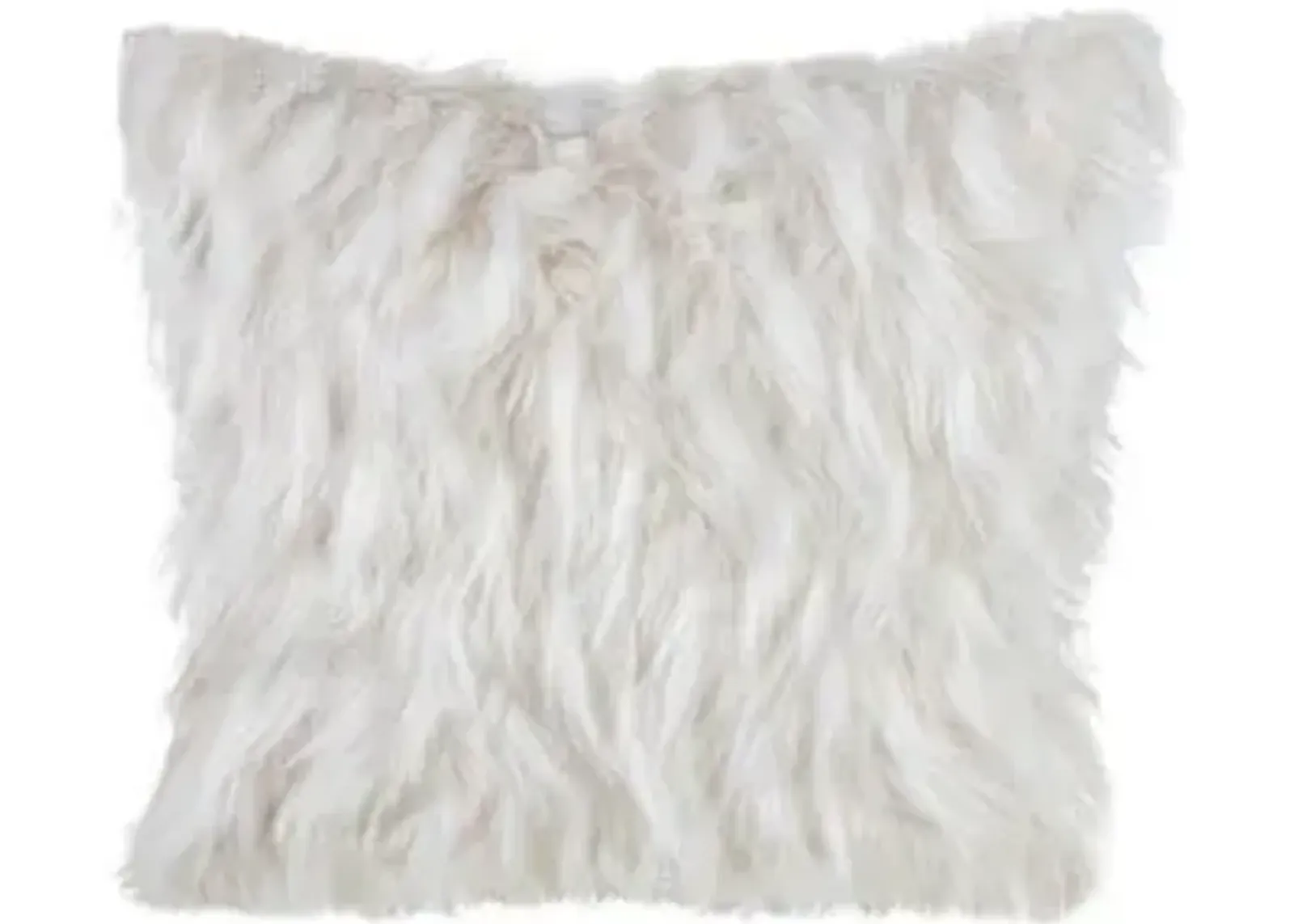 Ivory Faux Fur Poly Pillow 18"W x 18"H