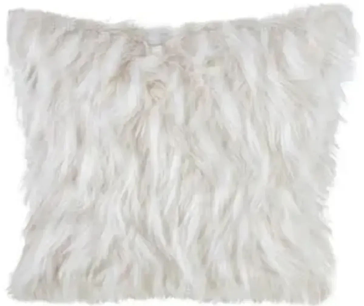 Ivory Faux Fur Poly Pillow 18"W x 18"H