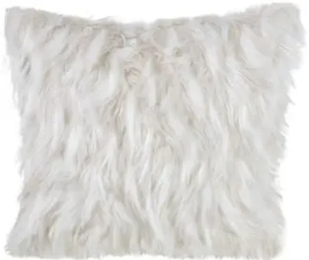 Ivory Faux Fur Poly Pillow 18"W x 18"H