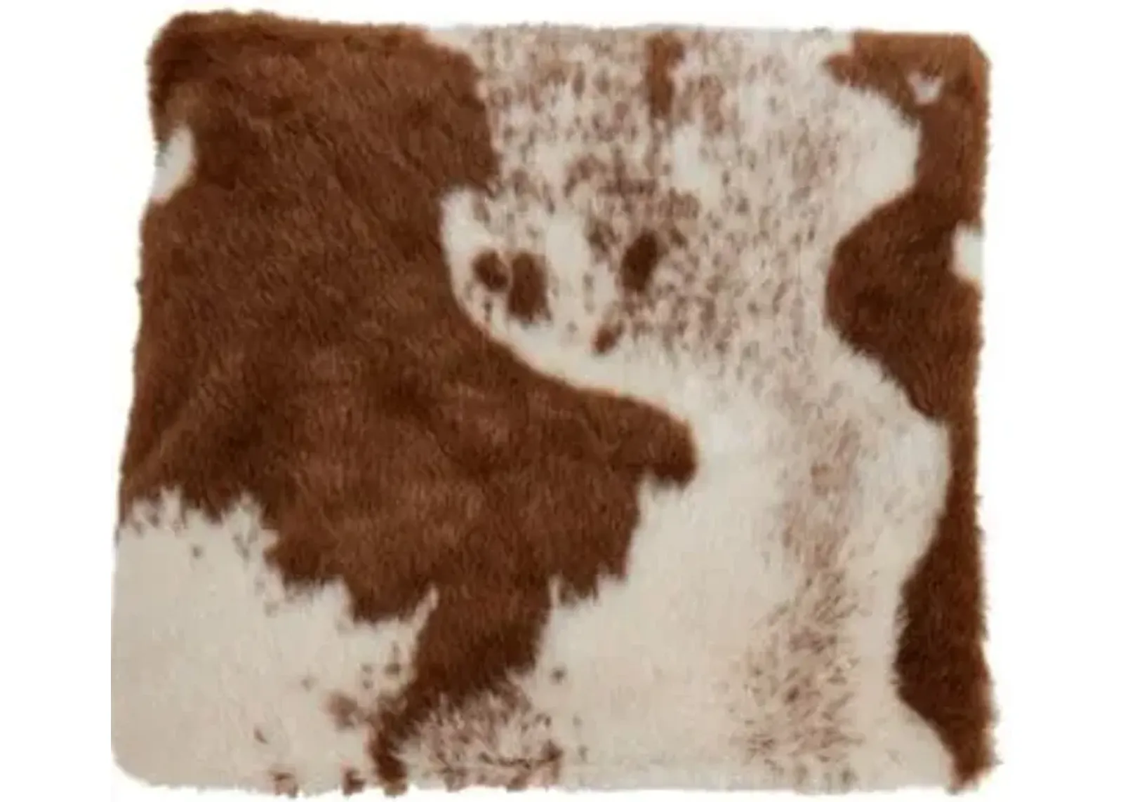 Brown Cow Hide Faux Fur Throw 50"W x 60"L