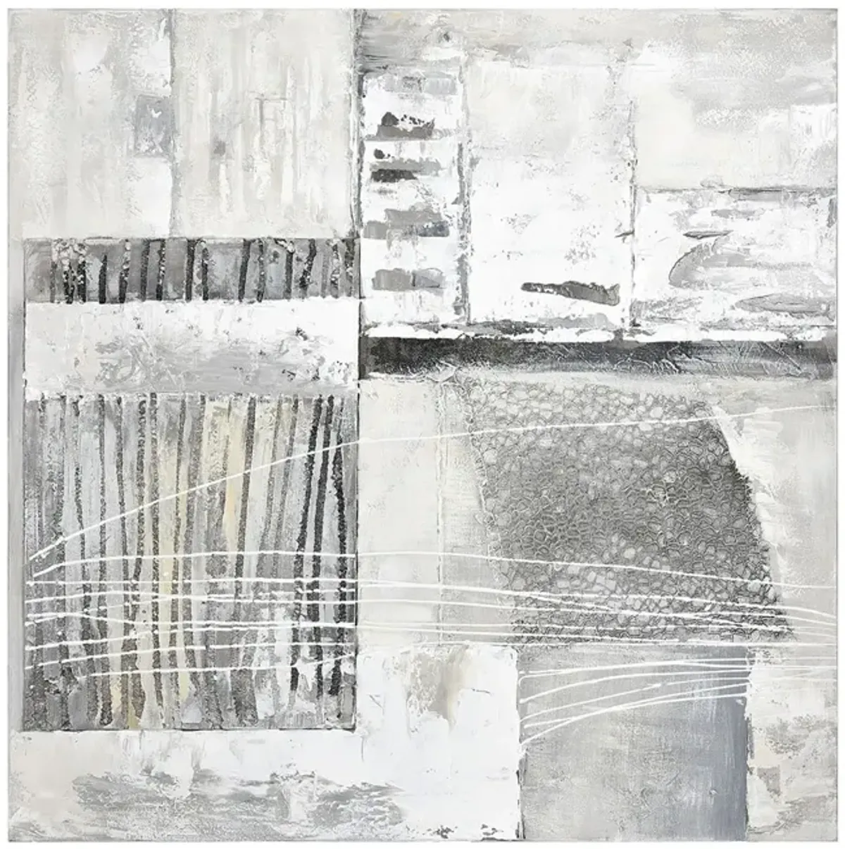 Cream and Grey Pavement Wall Art 40"W x 40"H