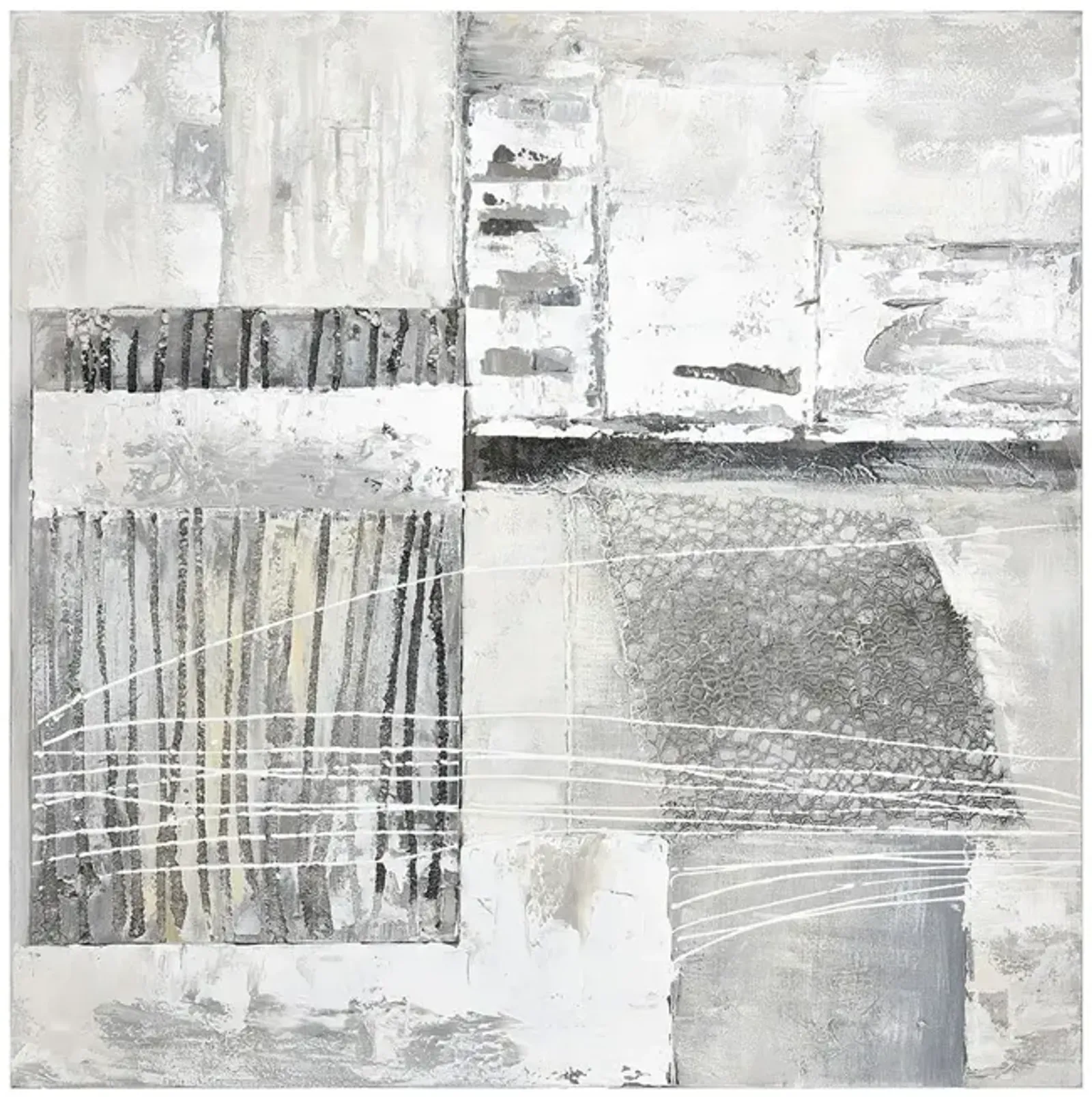 Cream and Grey Pavement Wall Art 40"W x 40"H