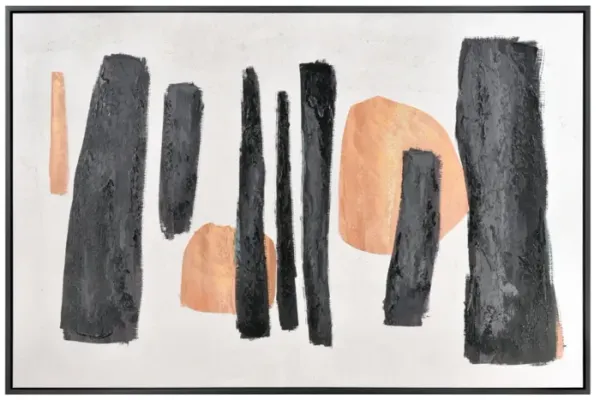 Black and Yellow Abstract Framed Art 71"W x 47"H