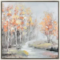 Orange and Yellow Forest Framed Wall Art 39"W x 39"H