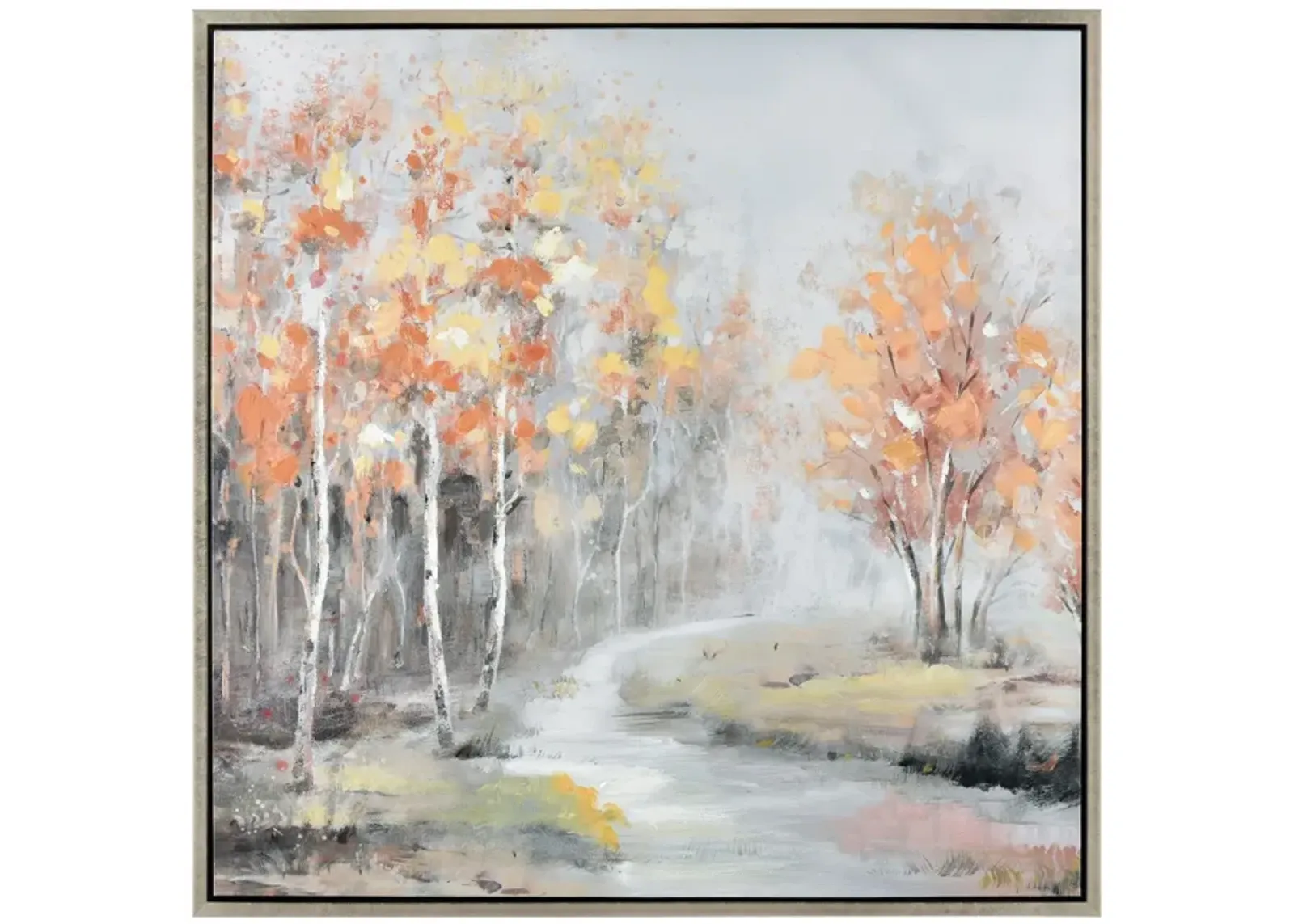 Orange and Yellow Forest Framed Wall Art 39"W x 39"H