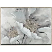 Grey Blooms Framed Wall Art 47"W x 35"H