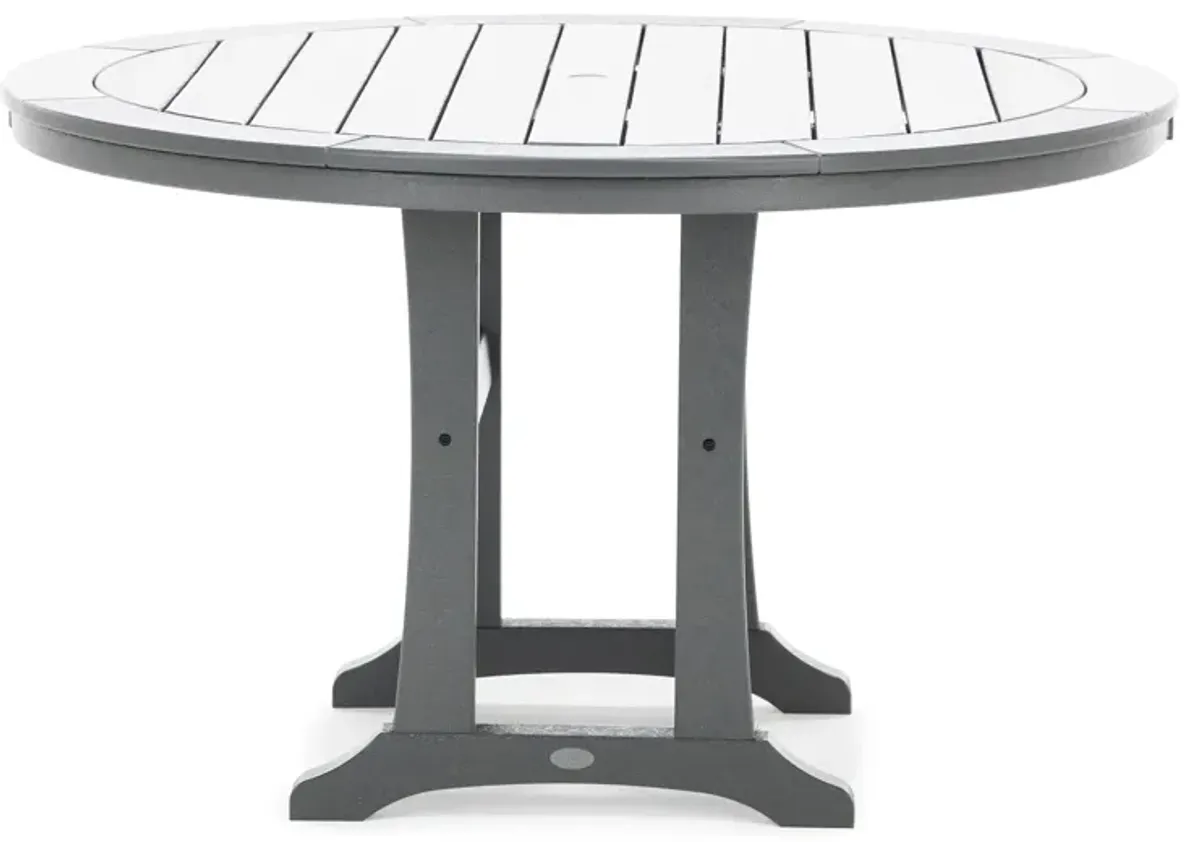 Nautical Trestle 48" Round Dining Table in Slate Grey