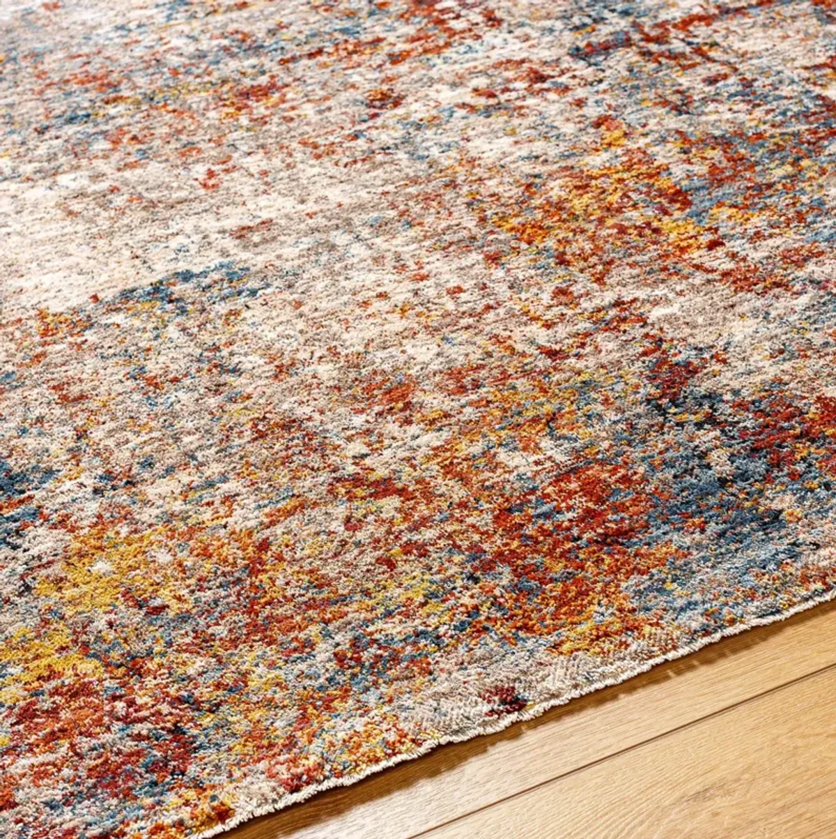 Mirabel Mustard/Rust/Cream Abstract Area Rug 7'10"W x 10'3"L