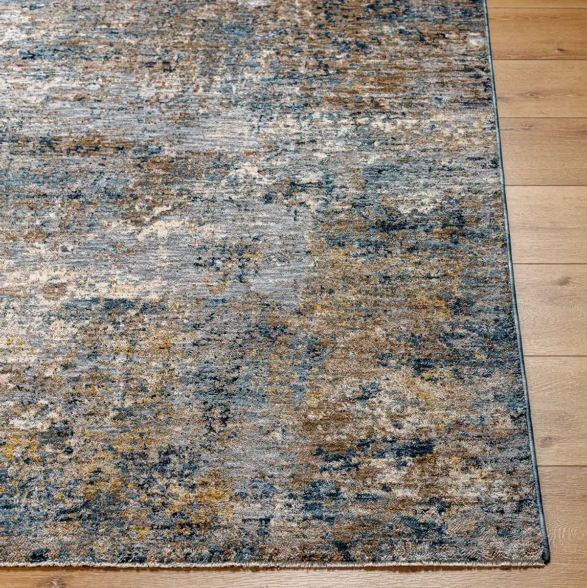 Mirabel Grey/Blue Abstract Area Rug 5'W x 7'5"L