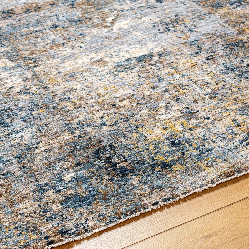 Mirabel Grey/Blue Abstract Area Rug 5'W x 7'5"L