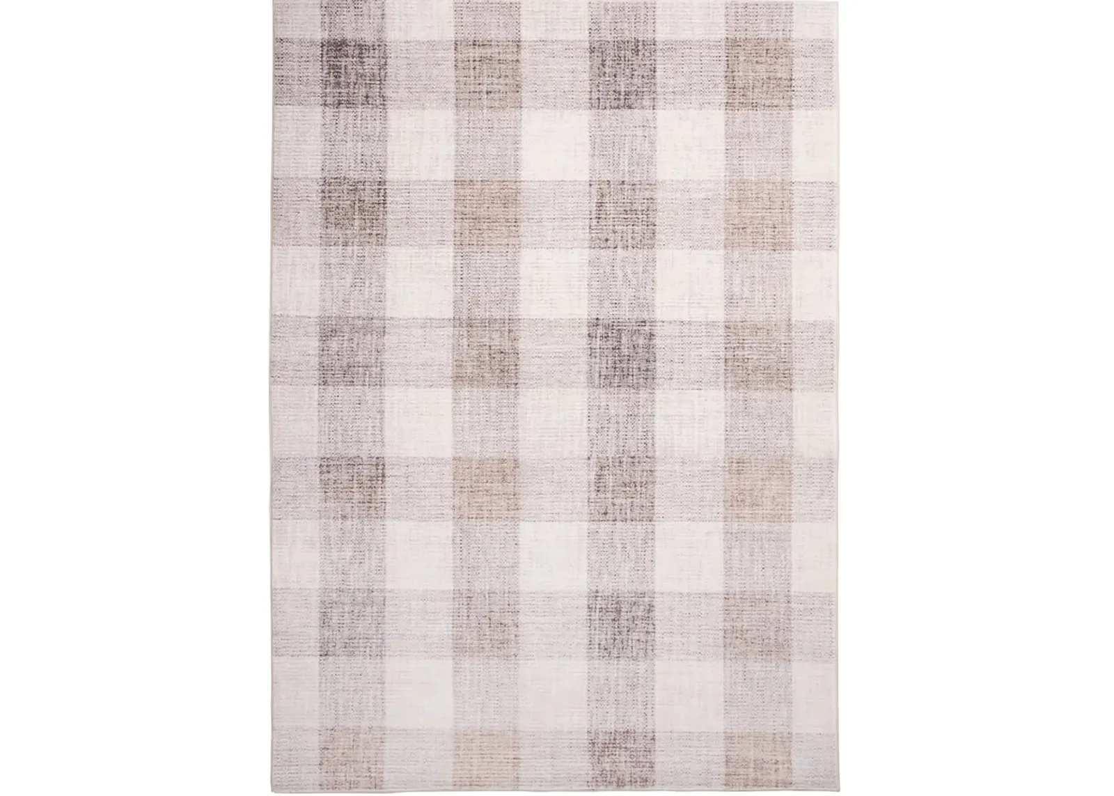 Beveren Multi/Tan/Brown/Cream Plaid Area Rug 7'6"W x 9'6"L