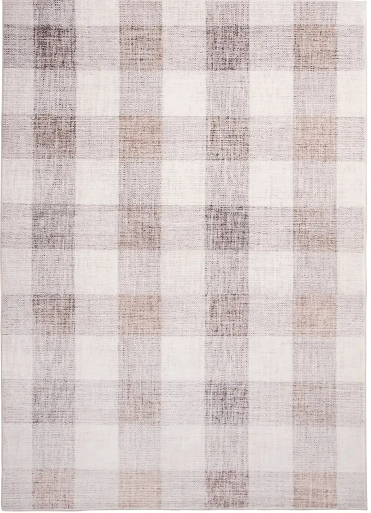 Beveren Multi/Tan/Brown/Cream Plaid Area Rug 7'6"W x 9'6"L