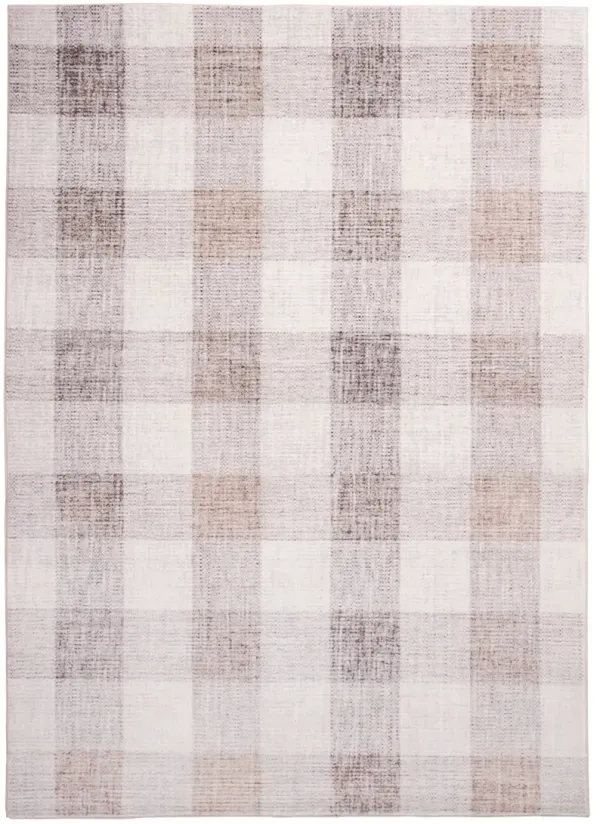 Beveren Multi/Tan/Brown/Cream Plaid Area Rug 5'W x 7'L