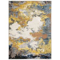 Caravan Yellow/Blue Abstract Area Rug 7'10"W x 10'10"L