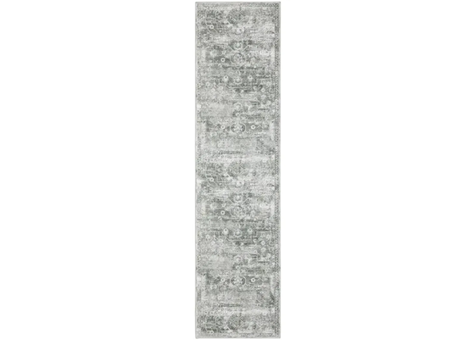 Malibu Grey/Ivory Area Rug Runner 2'W x 8'L