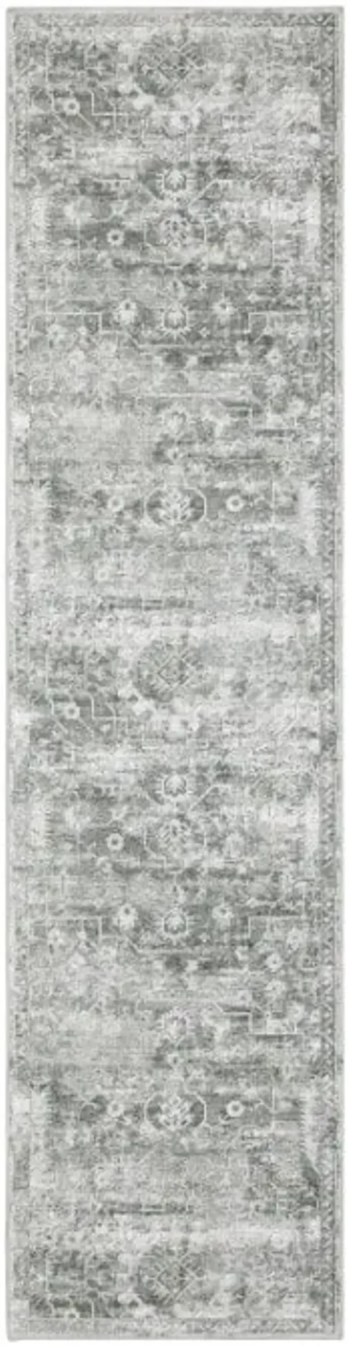 Malibu Grey/Ivory Area Rug Runner 2'W x 8'L