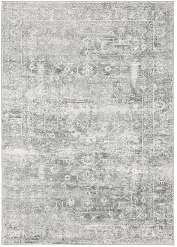 Malibu Grey/Ivory Area Rug 5'W x 7'L