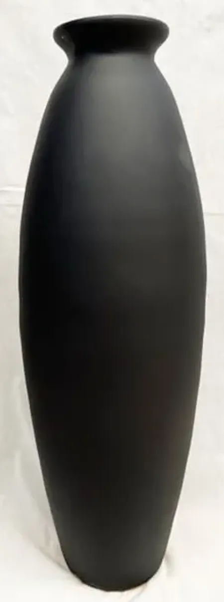 Small Matte Black Liso Ceramic Floor Vase 14"W x 34"H