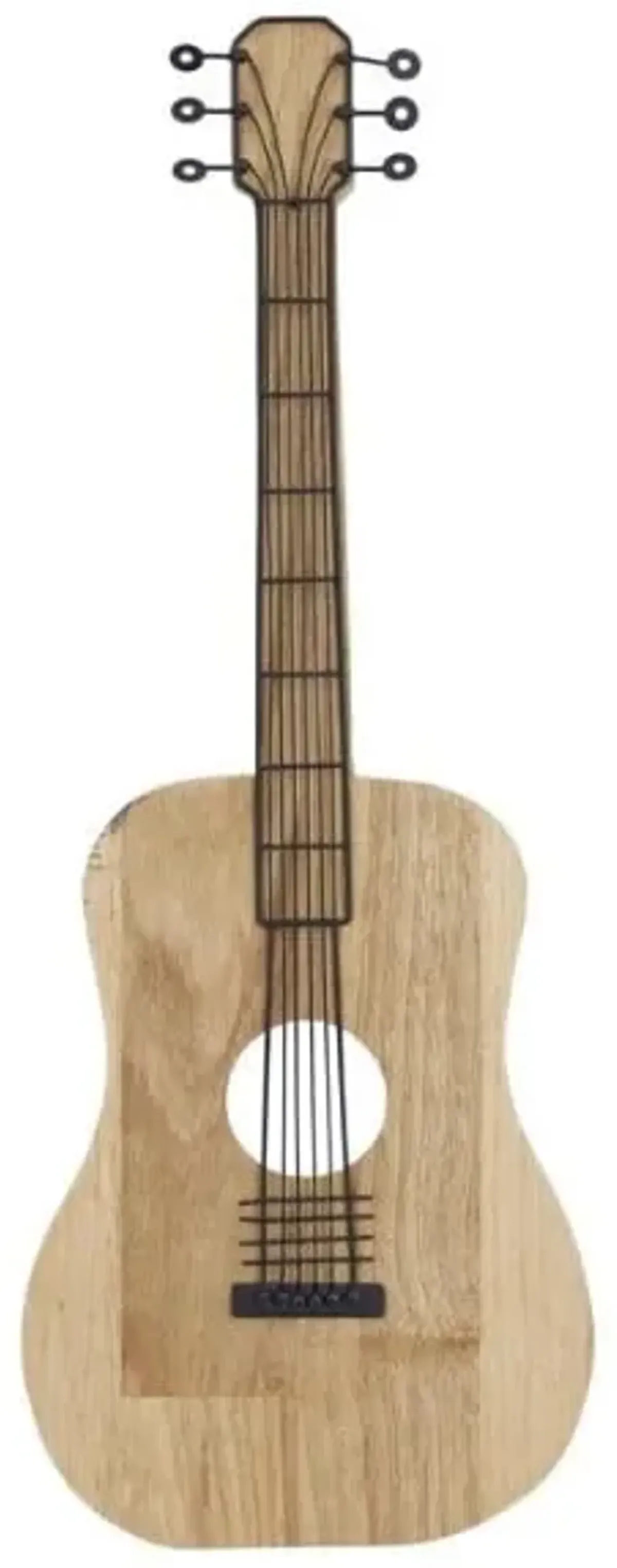 Wood Guitar Wall Décor 12"W x 31"H