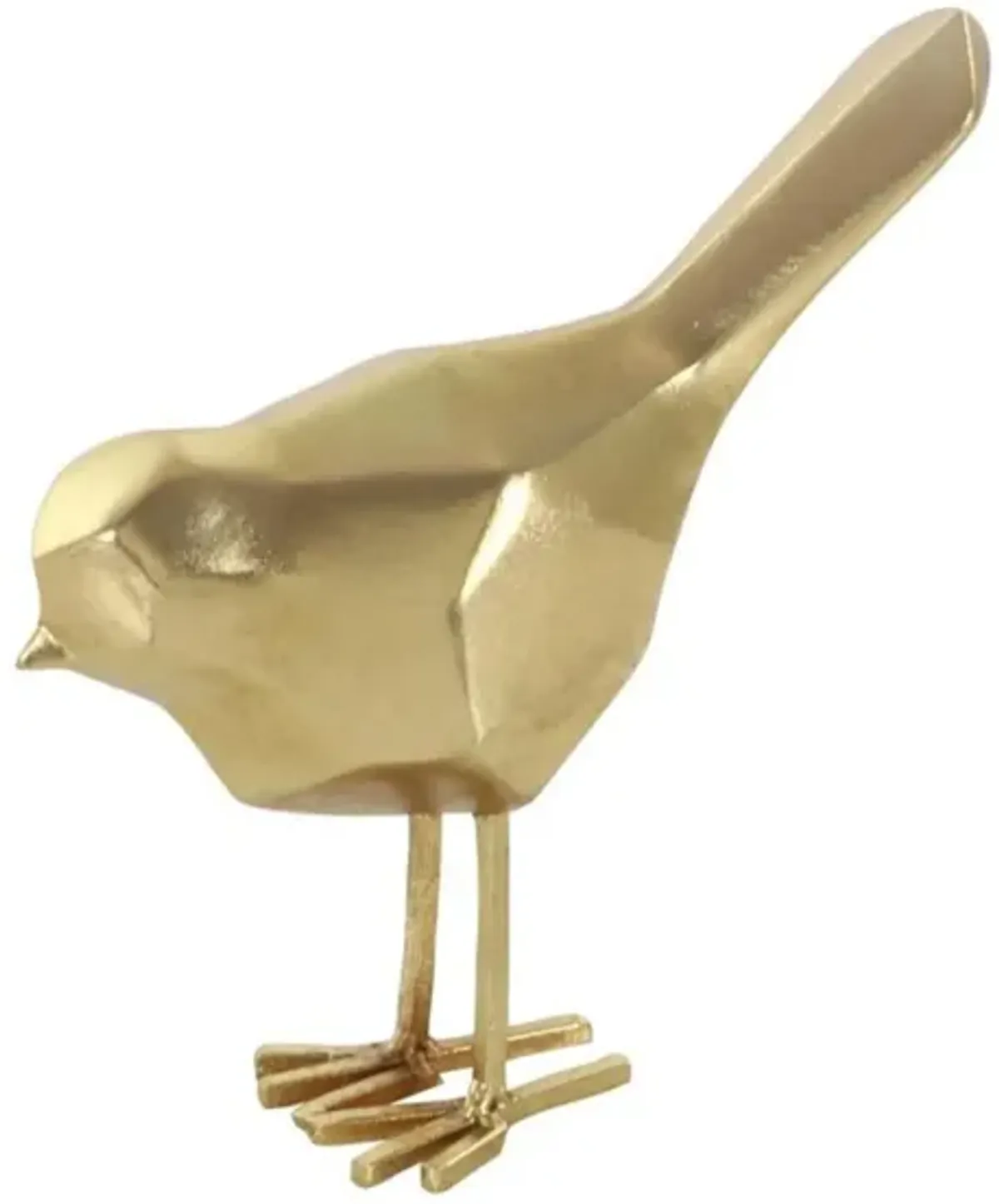 Set of 2 Gold Metal Bird Sculptures 7/8"H