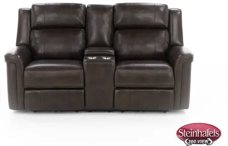 Direct Design Chicago Leather Fully Loaded Reclining Console Loveseat