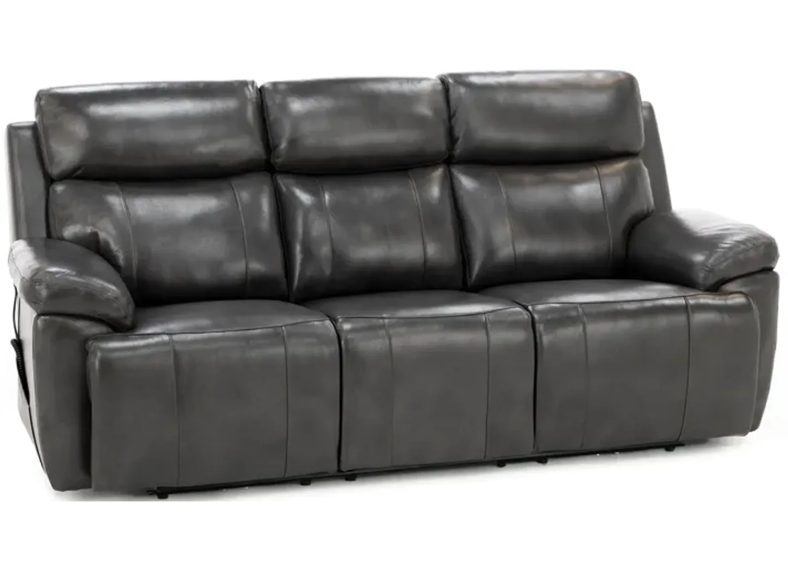 Direct Design Evanston Leather Fully Loaded Reclining Sofa with Air Massage & Drop Down Table in Dar