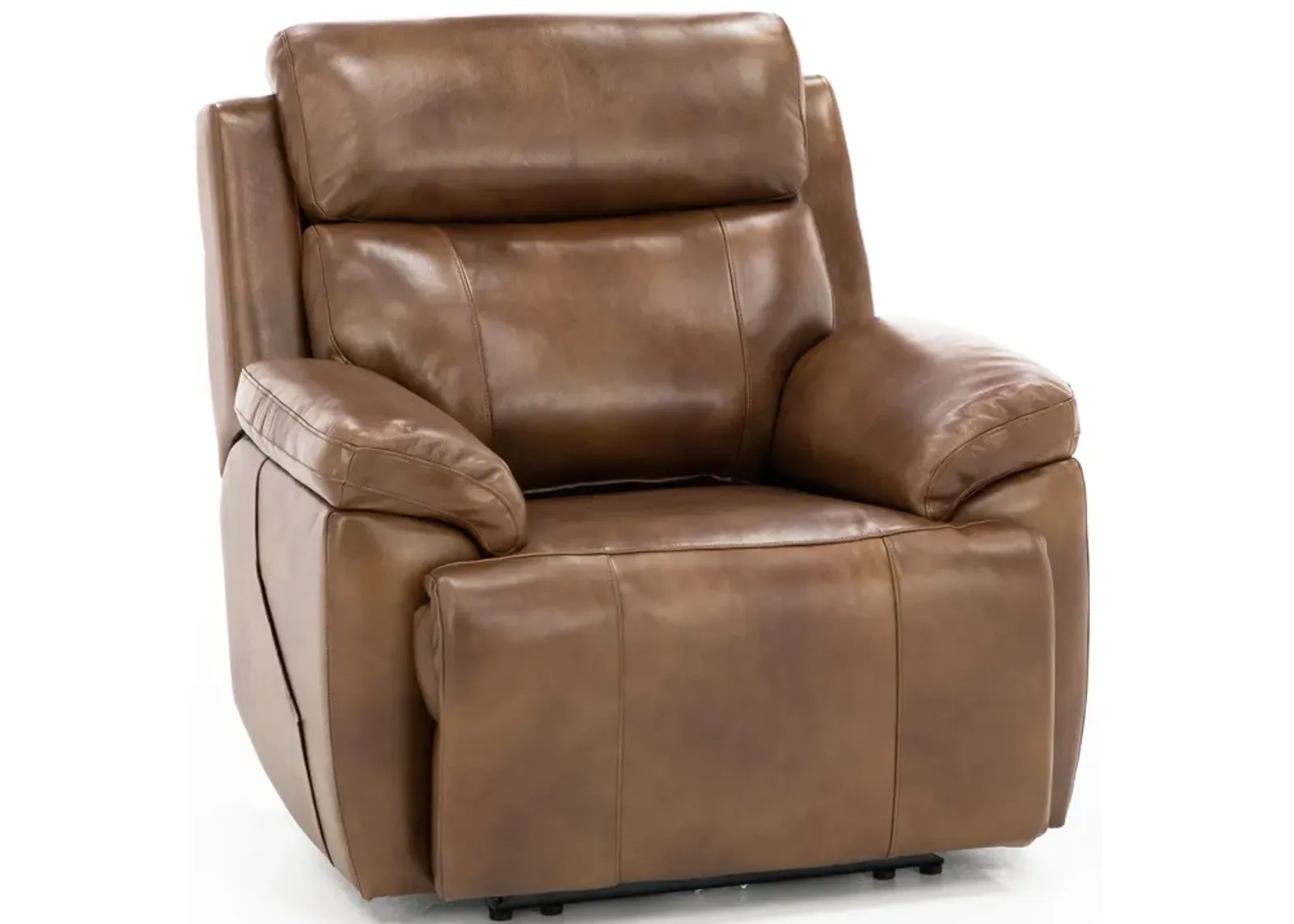 Direct Design Evanston Leather Fully Loaded Recliner with Air Massage in Caramel