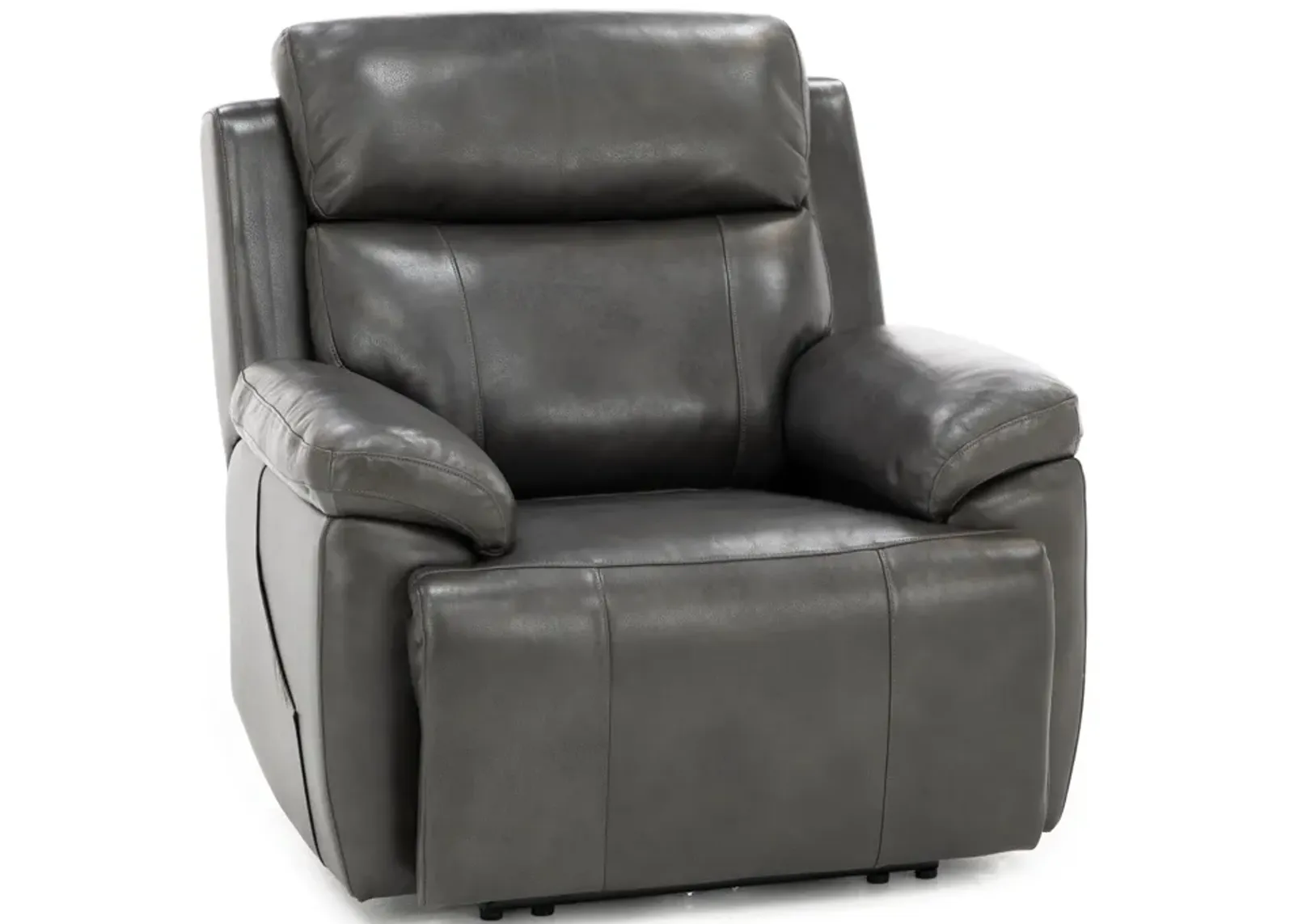 Direct Design Evanston Leather Fully Loaded Recliner with Air Massage in Dark Grey