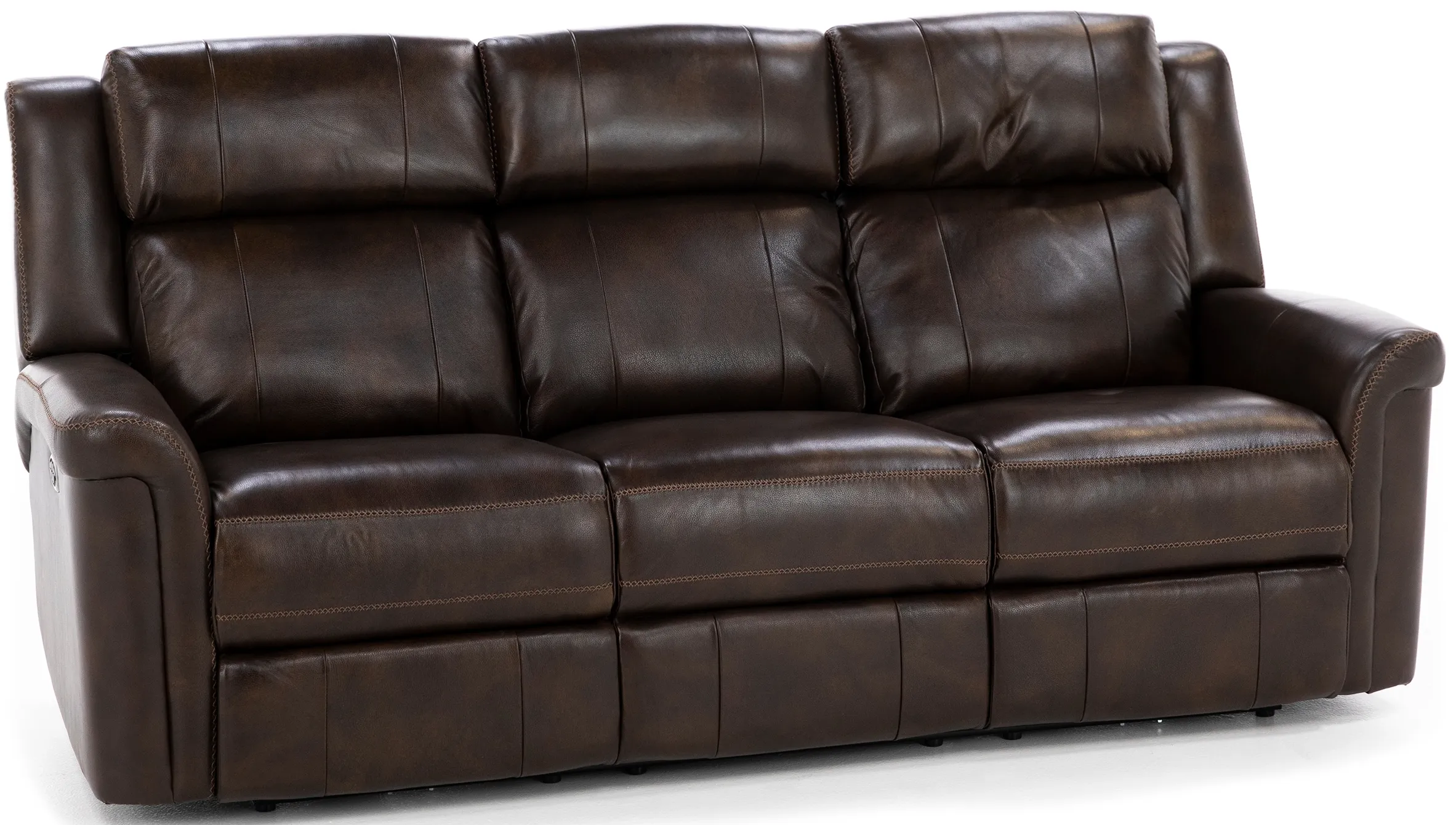 Direct Design Chicago Leather Fully Loaded Reclining Sofa with Drop Down Table